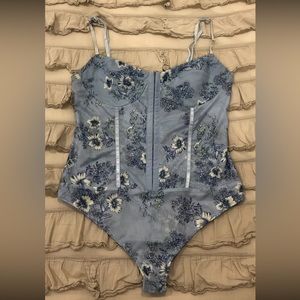 Free People Night Rhythm Printed Bodysuit